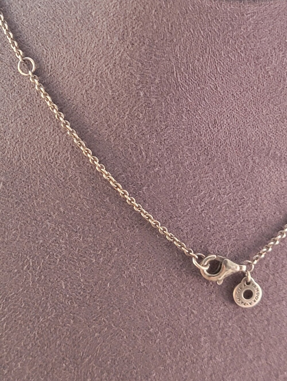Pandora Sterling Circle Dot CZ Drop Necklace - Picture 5 of 8